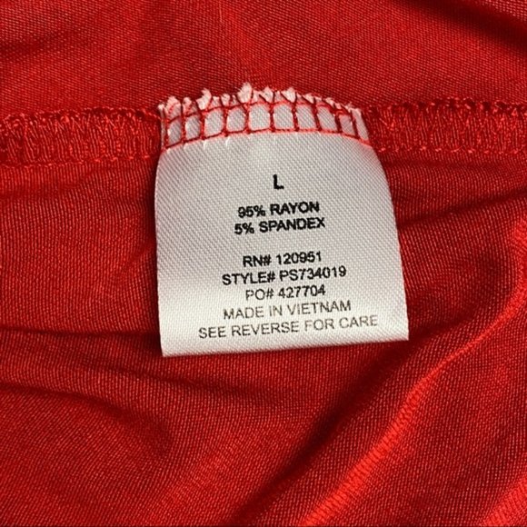 Pink Rose Red Dress ruffle top fun flirty womens large - Picture 4 of 4